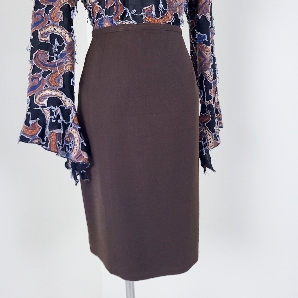 (Free with Purchase) Vintage Wool Pencil Skirt Lined Short Thigh Length - Picture 12 of 12
